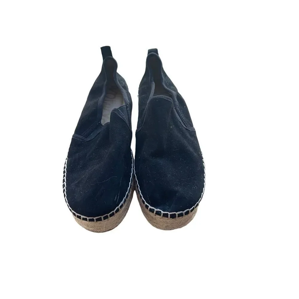 Sam Edelman Womens Black Slip On Suede Carrin Platform Espadrille Size 9.5